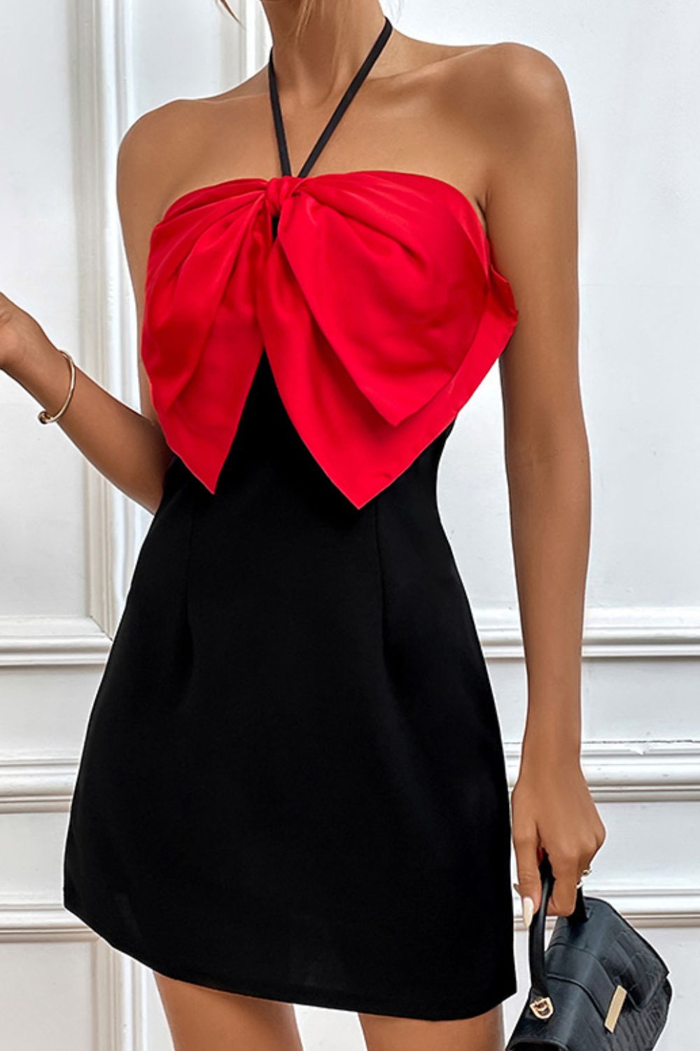 Red Ribbon Mini Dress